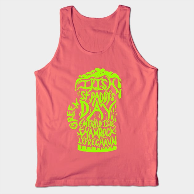 St. Patrick's Paddy's Day Irish Shamrock Pub Mug Shamrock Tank Top by hybridgothica